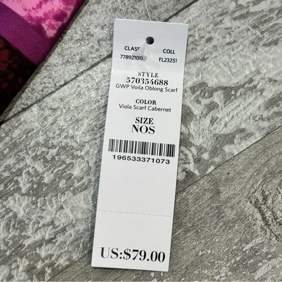 NWT White House Black Market Viola Oblong Scarf Purple Hues - Picture 7 of 8